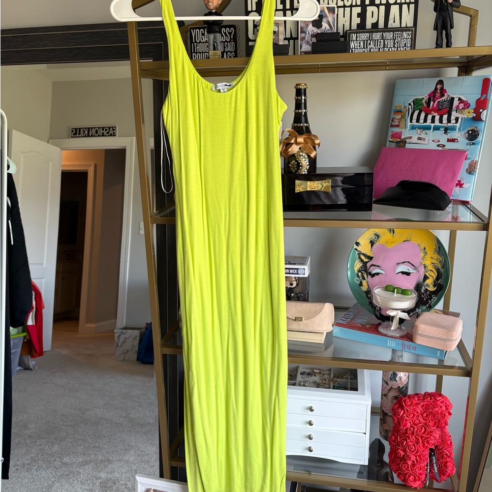 Fashion Nova Neon Green Maxi Dress